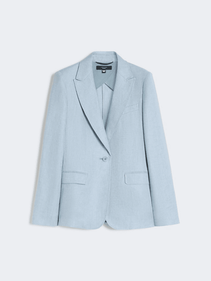 linen jacket woman blue