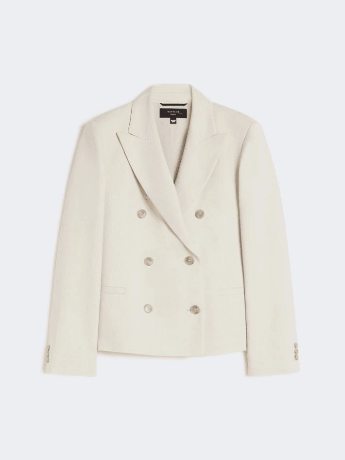 double-breasted jacket woman beige