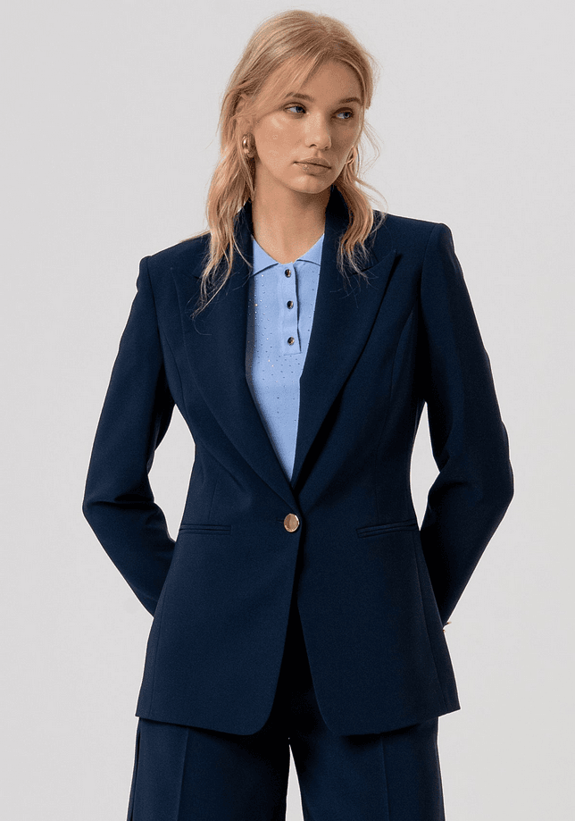 single-breasted jacket woman darkblue