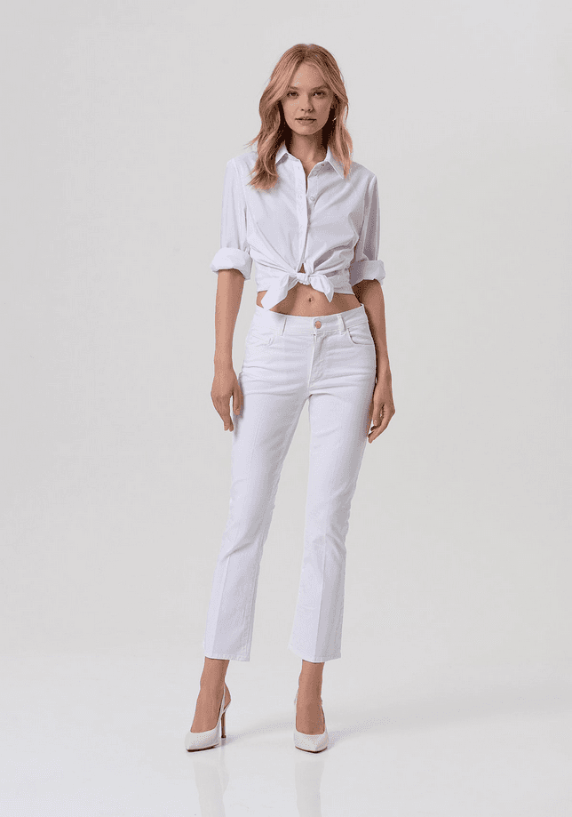 trousers cropped woman white