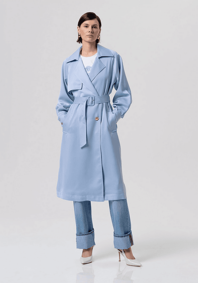 trench jacket woman lightblue