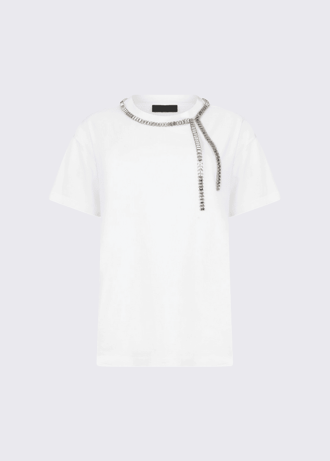 t-shirt with embroideries jewel white woman