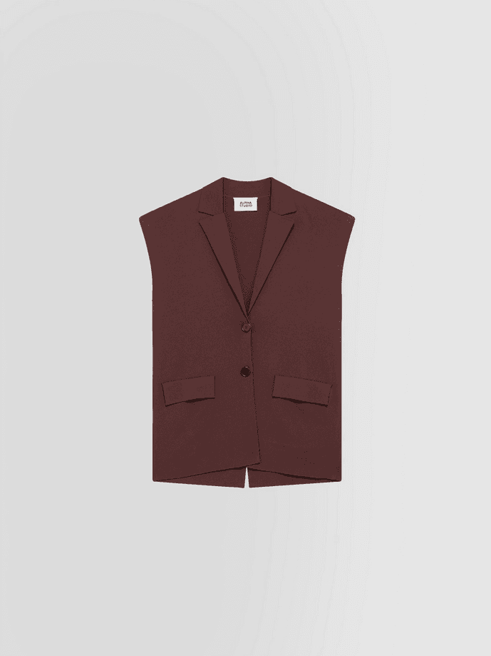gilet woman brown