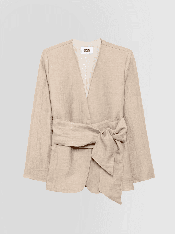 linen jacket woman beige