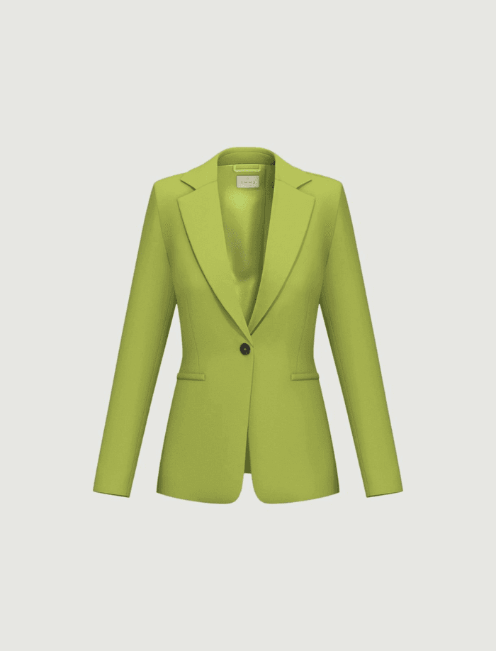 green woman jacket