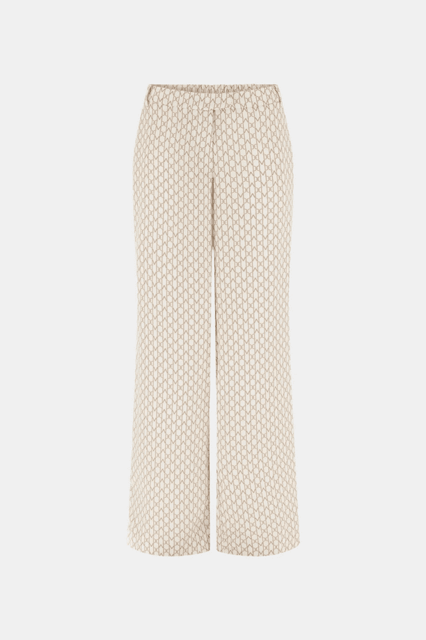 trousers with logo woman beige