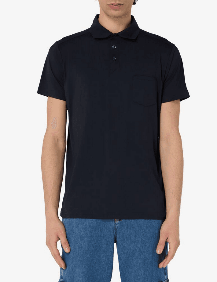 polo with navy blue man pocket