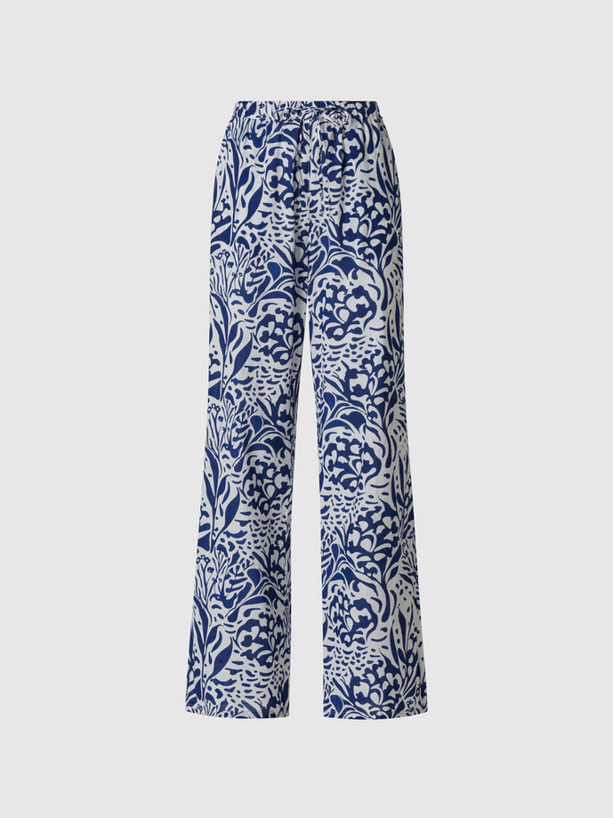 blue woman muslin trousers