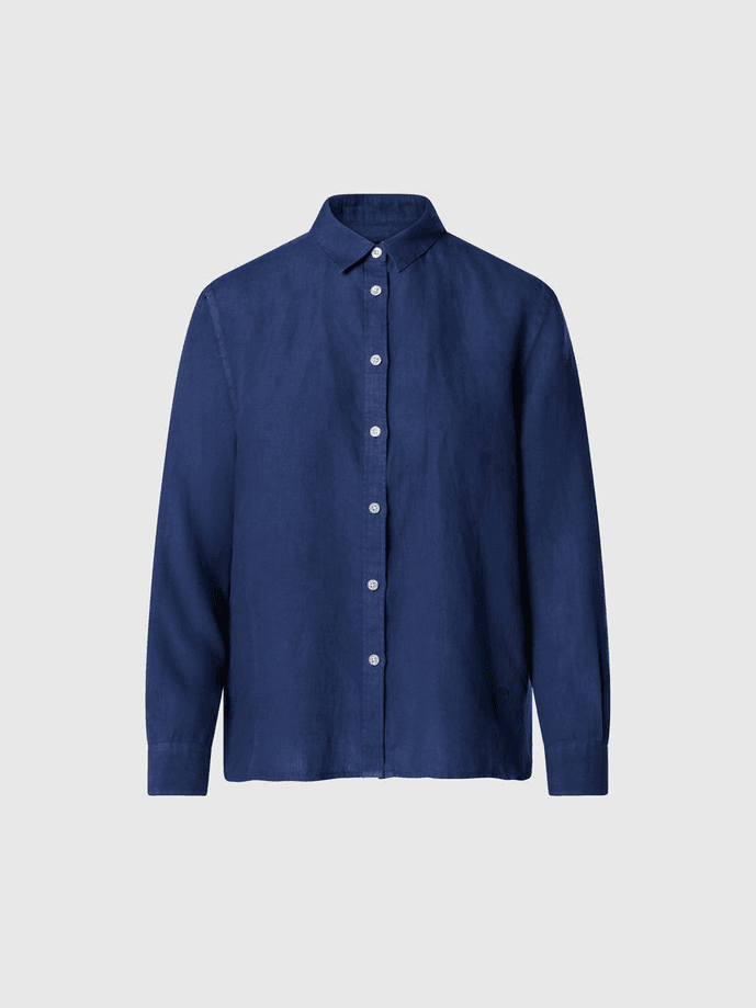 linen shirt woman blue
