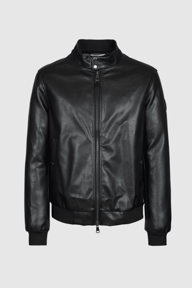 black leather jacket