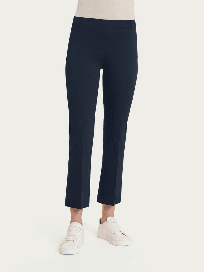 trousers flare woman bleu