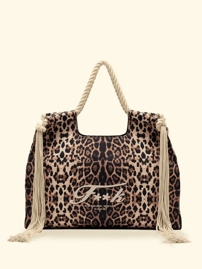 sea bag woman leopard