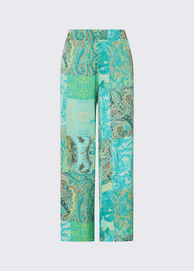 woman green water trousers