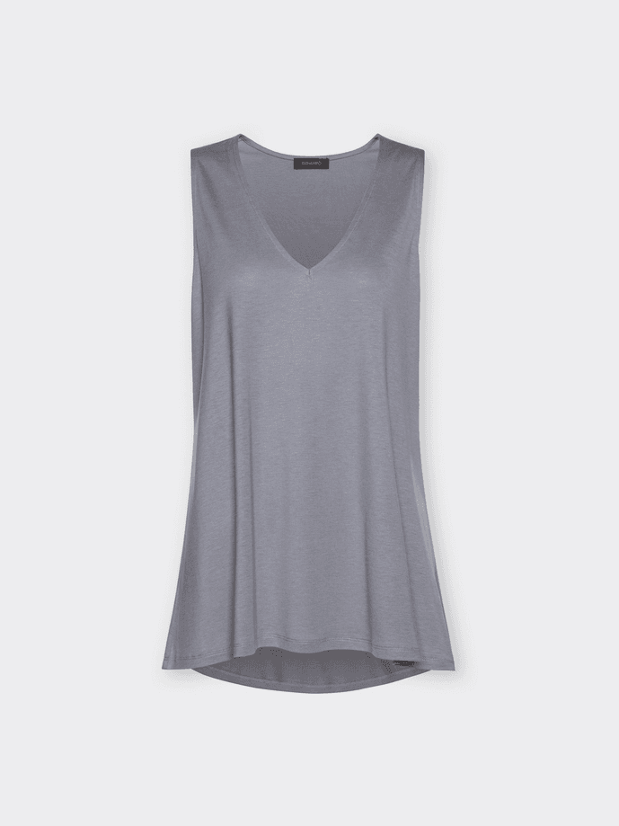 top with white v woman