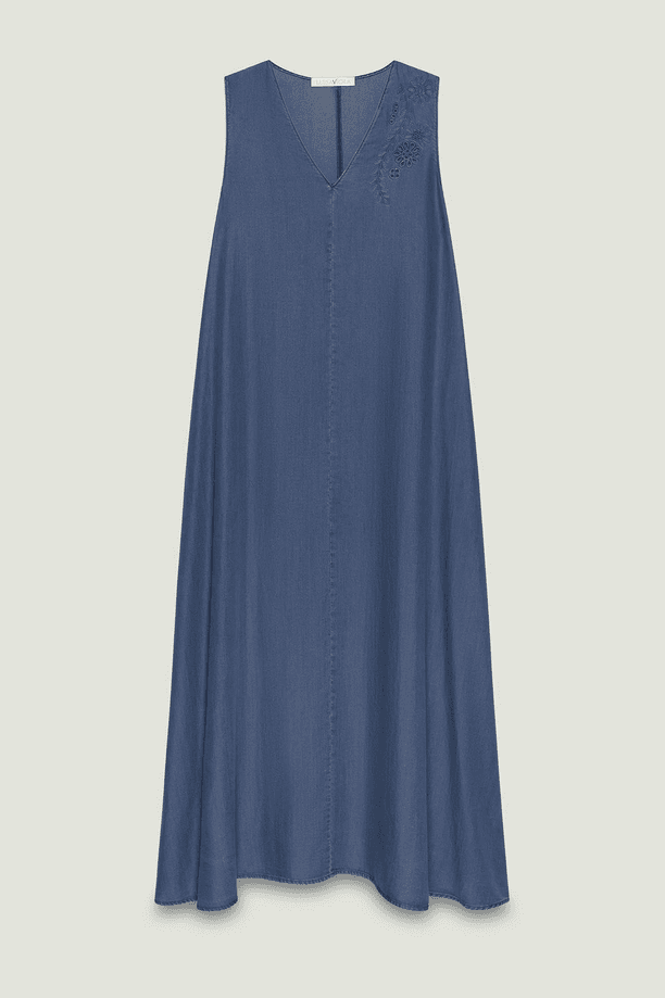 woman dress denim effect