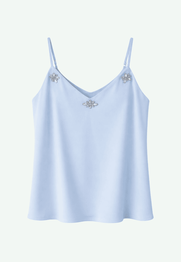 top with straps woman blue