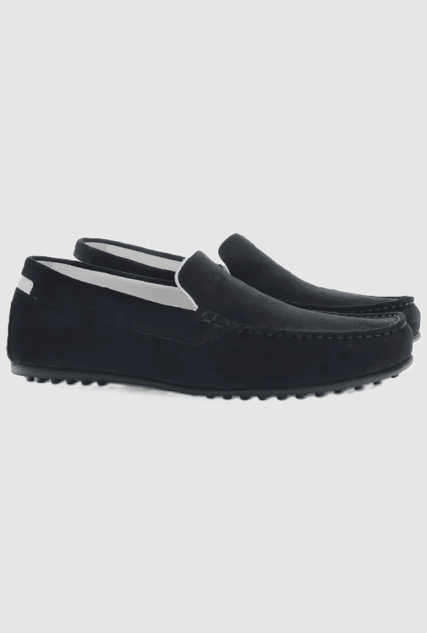 moccasins in suede blue man