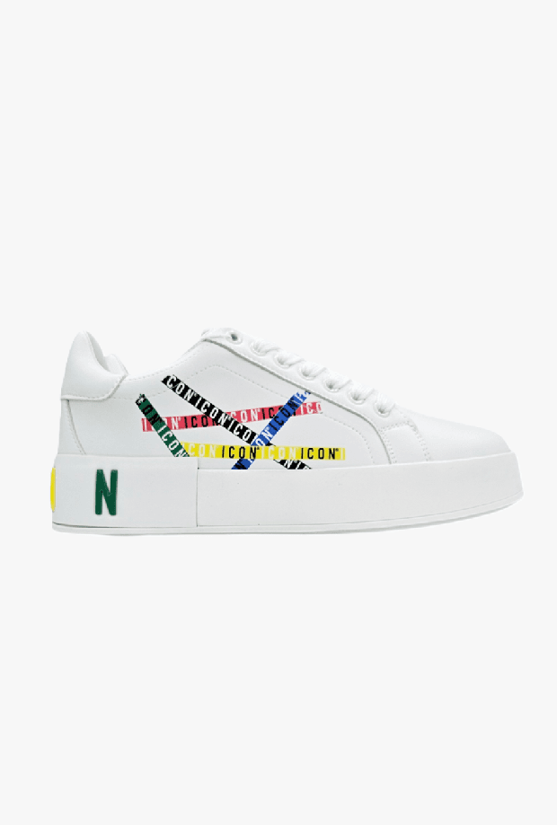 shoes man rainbow white