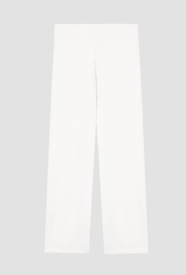 white woman wide leg trousers