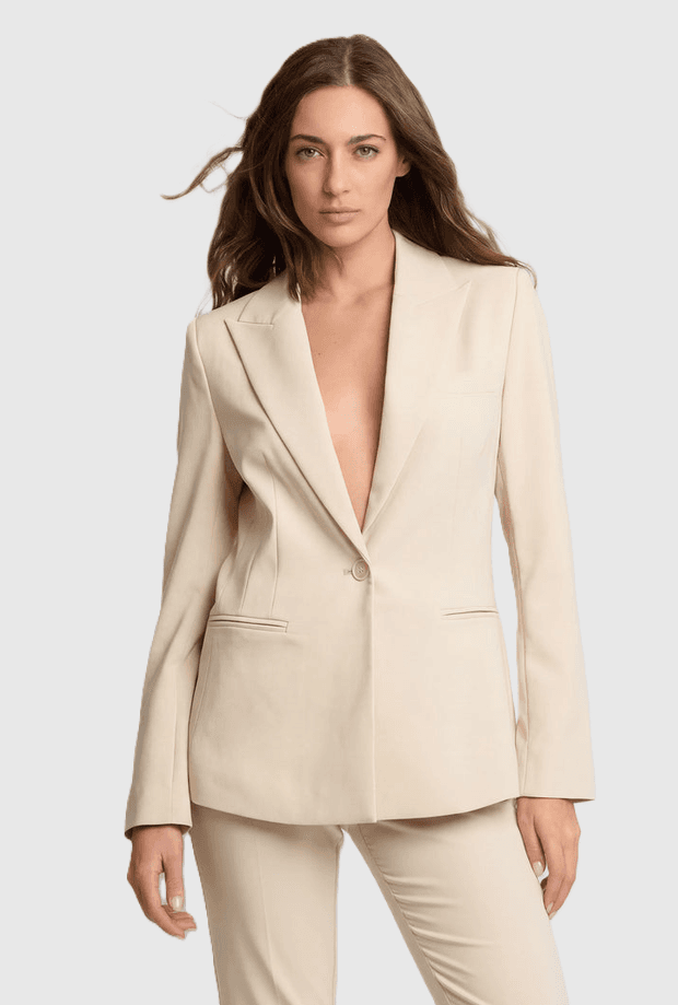 single-breasted jacket woman beige