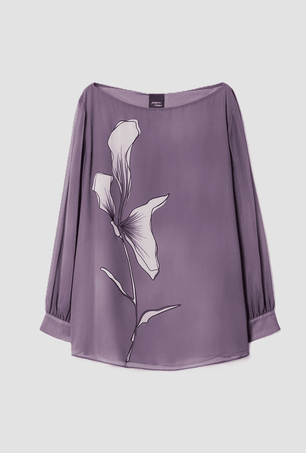 blouse in georgette mauve woman