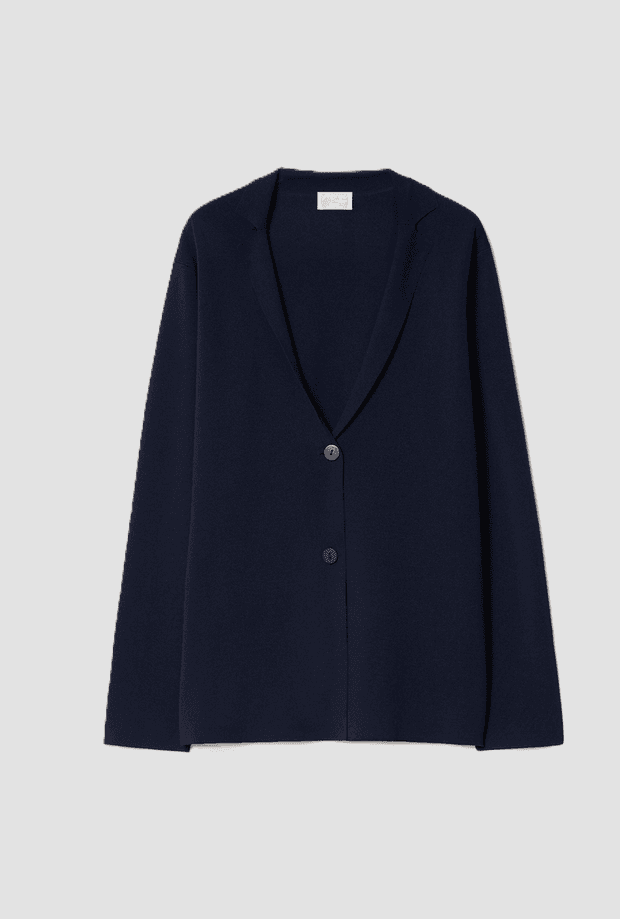 knit jacket woman blue night