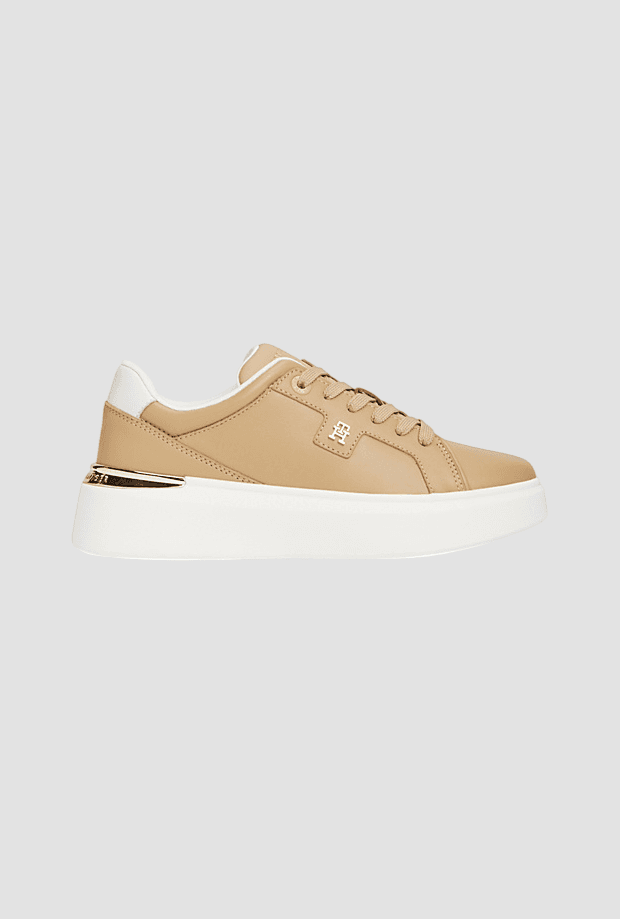 shoes with high sole woman beige