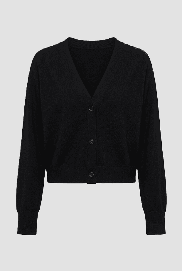 cardigan with black v woman neckline