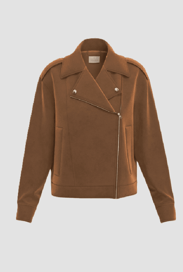 biker jacket woman cognac