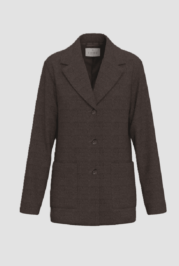 brown single-breasted jacket