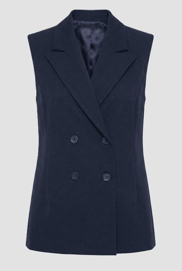 double-breasted vest woman blue