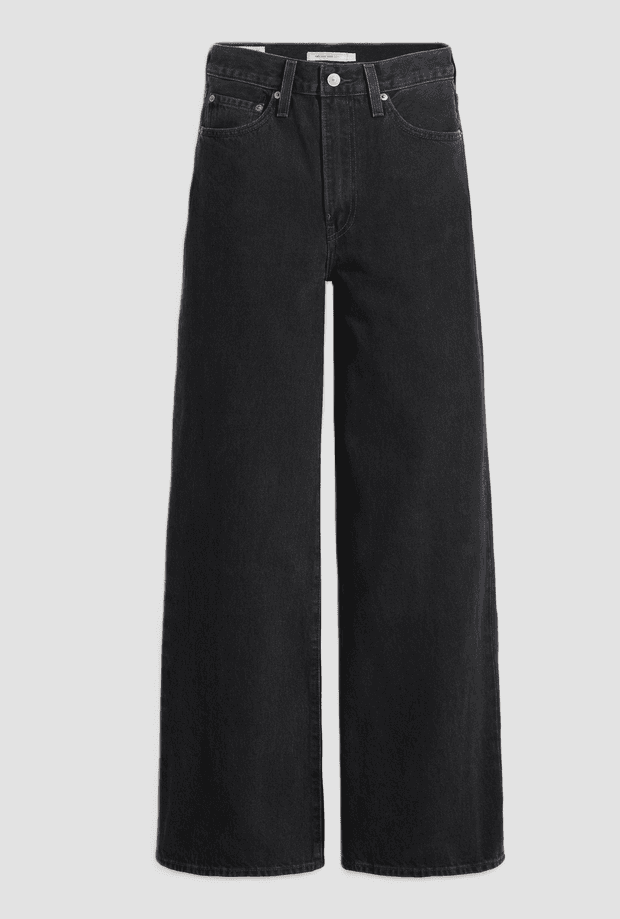 jeans wide leg woman black