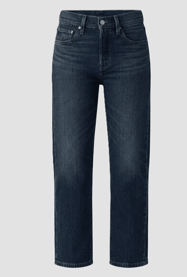 jeans crop woman dark blue