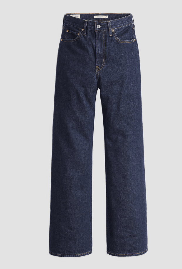 jeans wide leg dark blue woman