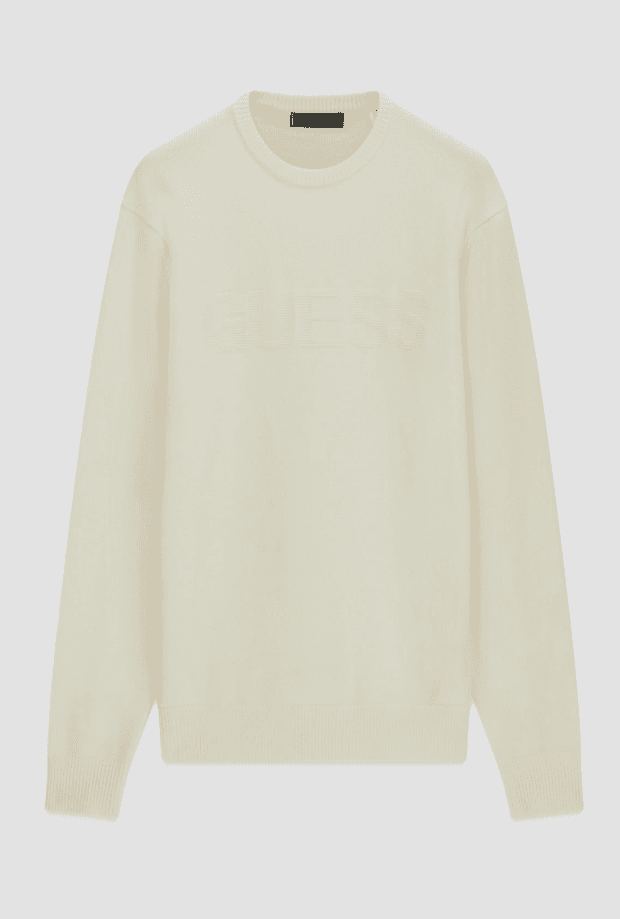 men's crew neck sweater beige