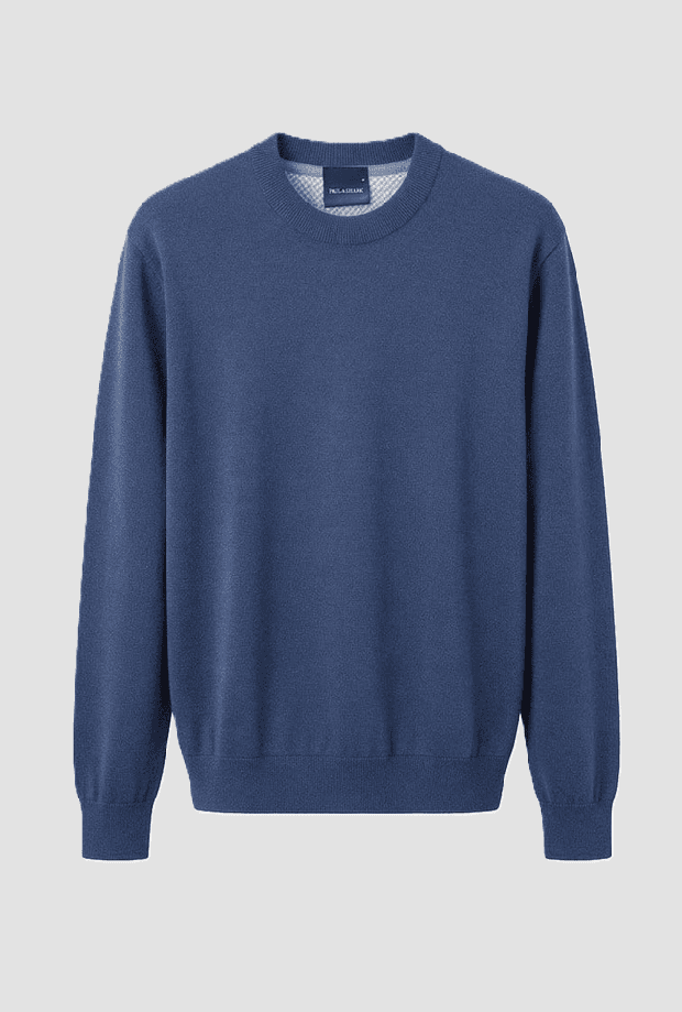 men's knitted collar blue