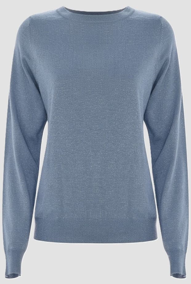 knitted woman blue