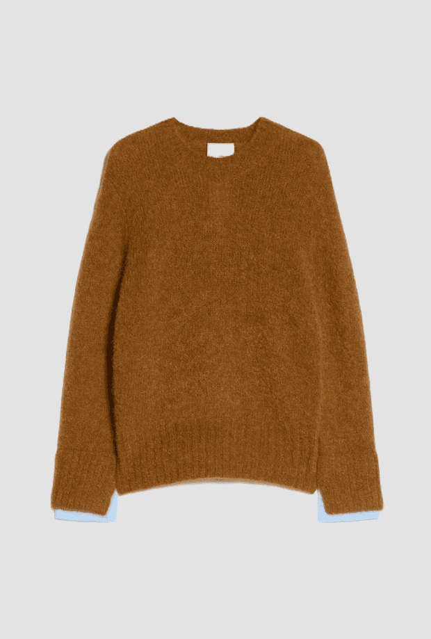 mesh in alpaca blend woman tobacco