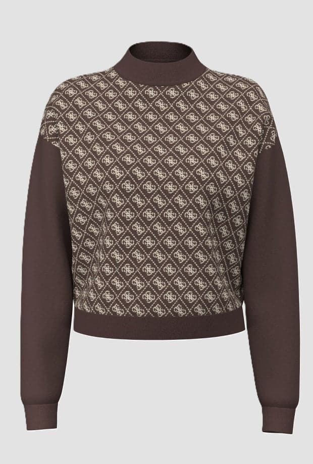 knitted with brown woman logos