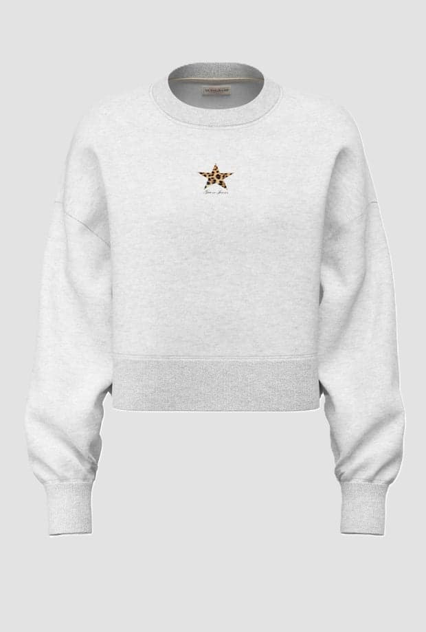 Crop sweatshirt woman grey