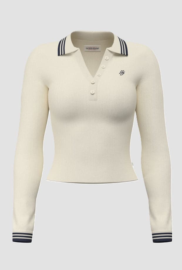 polo with details woman beige