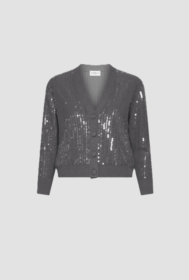 cardigan with sequins woman grey