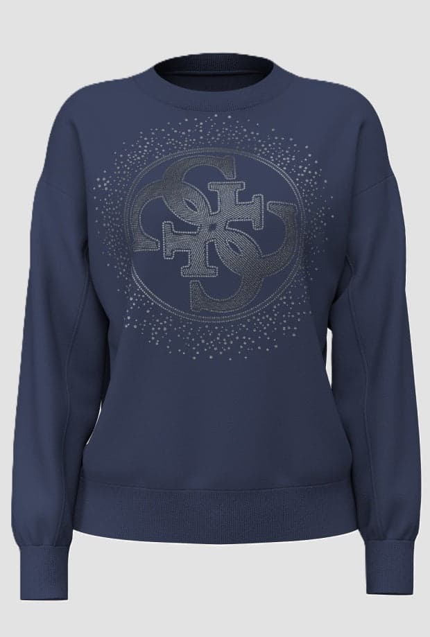 sweatshirt with logo woman blue