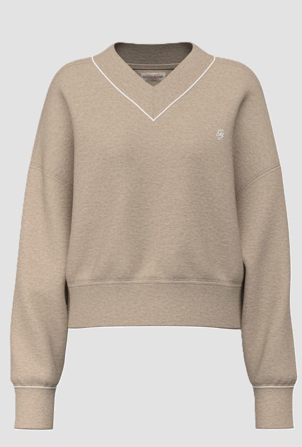felpa cropped woman beige