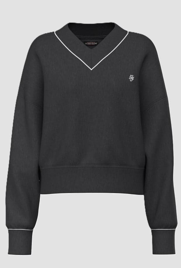 felpa cropped woman black