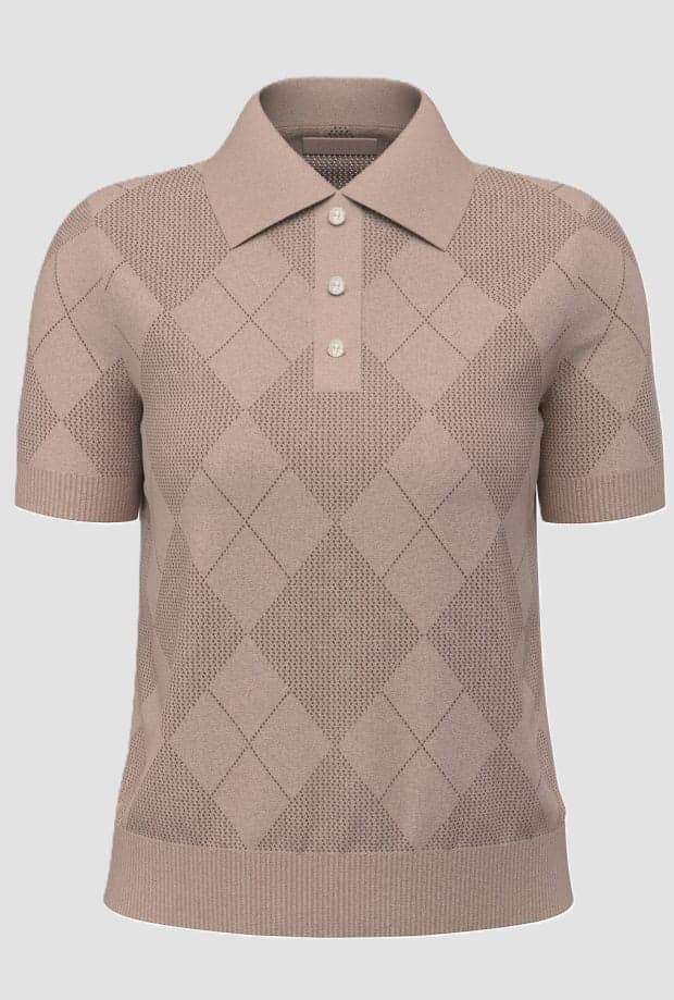 three-button pink woman polo