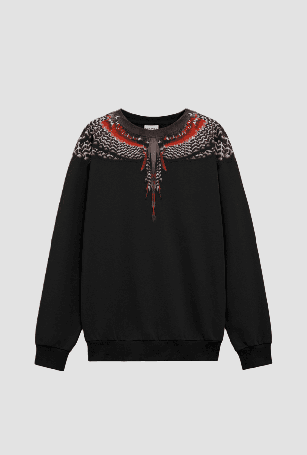 sweatshirt wings crew neck black
