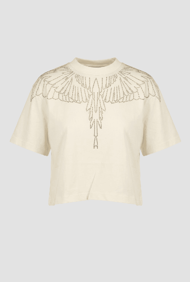 T-shirt with white pearl wings