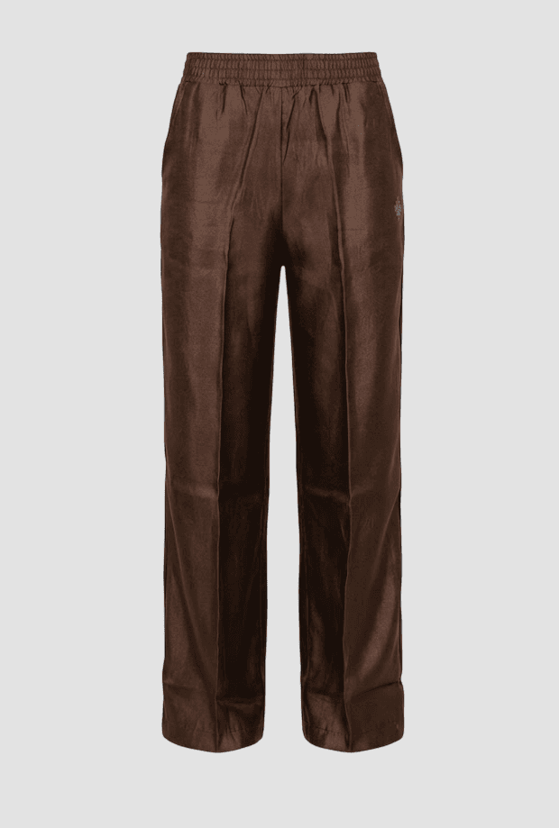 Satin trousers woman chocolate