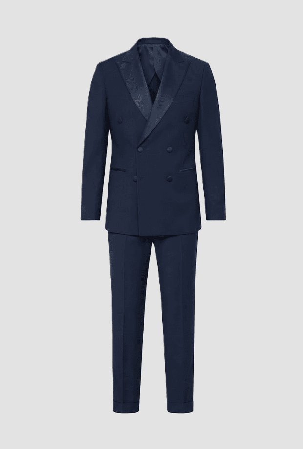 double-breasted dress man navy blue
